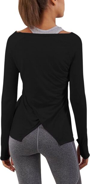 Bestisun Long Sleeve Yoga Workout Tops Lightweight Thumbhole Shirts Athletic Wear for Women