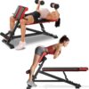 FLYBIRD 4 in 1 Workout Bench, Roman Chair, Weight Bench and Sit Up Bench for Hyper Back Extension and Full Body Workout with Handle, Abdomen core and Comprehensive Glute Training, Easy Moving wilth Wheels Home Gym Equipment