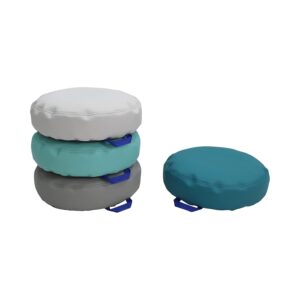 Factory Direct Partners 13304-CT SoftScape 15" Round Bean Floor Cushions with Handles, 4" Height (4-Piece) - Contemporary
