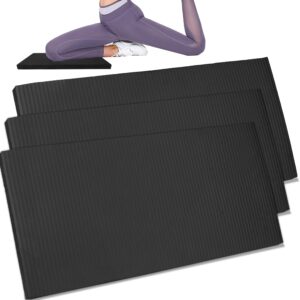 Yoga Knee Pad Cushion Yoga Mat Thick Kneeling Pads Support for Knees, Wrists Elbows, Non-Slip - Earth-Friendly Knee Pads for Yoga, Pilates, Floor Workouts - Knee Cushion, Black Yoga Mat, 24x12.2 Inch