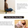 EMOOR Japanese Buckwheat Hulls Seiza Cushion Large 10x10x7in Made in Japan (Hemp-Leaves Blue), Natural Buckwheat Husks Sobagara Floor Sitting Pillow Tatami Cool Nap Side Sleepers