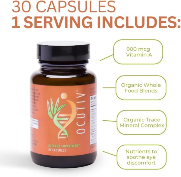 Youngevity Ocutiv™ - Eye Vitamin & Mineral Supplement - Contains Vitamin A, C, E, Zinc, Bilberry, Lutein, Lycopene, Zeaxanthin, Astaxanthin - 30 Capsules