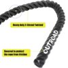 Battle Ropes 1.5 inch 30 ft - Polyester Workout Rope Heavy for Home Body Workouts Building Muscle, Black