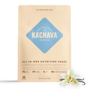 Ka’Chava All-In-One Nutrition Shake Blend, 85+ Superfoods & Nutrients, Meal Replacement, Greens Plant-Based Superfood Powder Protein Drink, Digestive Enzymes & Probiotics, Vegan Dairy Gluten Free, 2lb