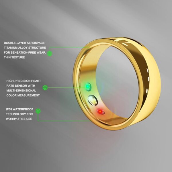 Smart Ring Fitness Tracker Health Heart Rate,Oximetry,Sleep,Exercise Monitoring with Charging Case,Great Gift for Women & Men(Ink blue,19#)