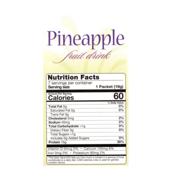 FITWISE - High Protein Diet Fruit Drink - 15g Protein - Low Calorie - Low Carb - Low Sugar - Fat Free, Ideal Protein Compatible, 7 Servings Per Box (Pineapple)