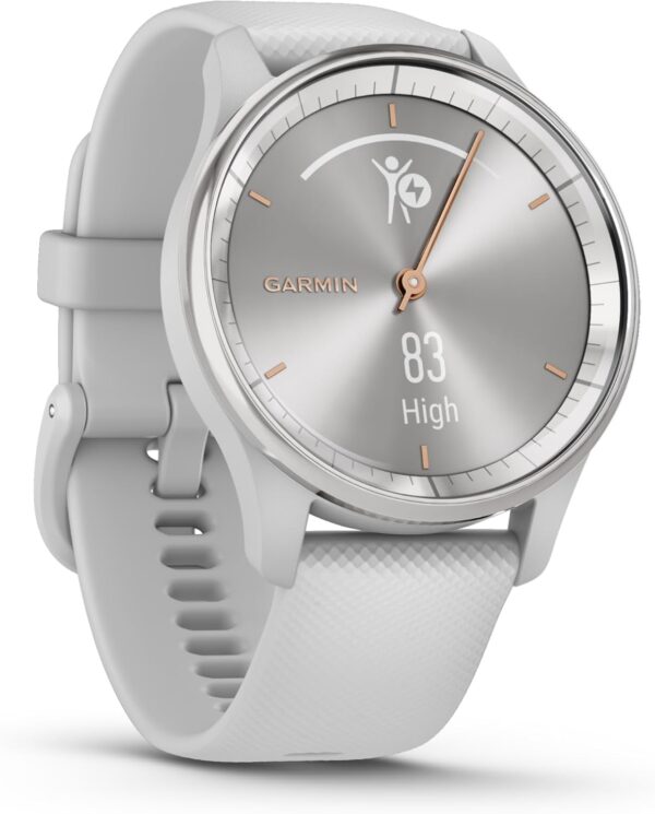 Garmin vívomove Trend, Stylish Hybrid Smartwatch, Long-Lasting Battery Life, Dynamic Watch Hands and Touchscreen Display, Mist Gray