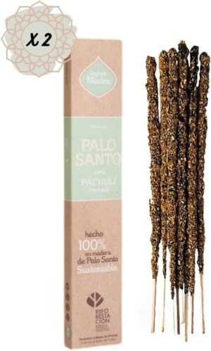 Palo Santo Incense Sticks - Natural Smudge Sticks for Cleansing, Meditation, Relaxation - Vegan, Slow-Burning, Low Smoke - Handmade in Argentina - 9”, 16 Pieces, (Patchouli)