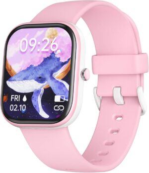 Fitness Tracker Watch for Kids, IP68 Waterproof Kids Smart Watch with 1.5" DIY Dials 19 Sport Modes, Pedometers, Heart Rate, Sleep Monitor, Great Gift for Boys Girls Teens 6-14