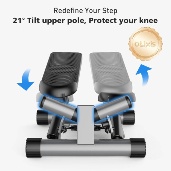 OLIXIS Mini Stepper with Resistance Bands, Twist Stair Steppers for Exercise at Home, Portable Full Body Workout Stepper Machine Adjustable Foot Stepper for Fitness