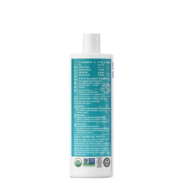 Essential Oxygen Certified BR Organic Brushing Rinse, All Natural Mouthwash for Whiter Teeth, Fresher Breath, and Happier Gums, Alcohol-Free Oral Care, Wintergreen, 16 Ounce