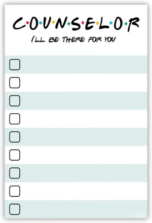 DAILY RITMO Counselor Gift - I'll Be There for You Sticky Notes | Psychologist & Mental Health Therapist List Notepad | School Counselor Appreciation Bulk Gifts for Women