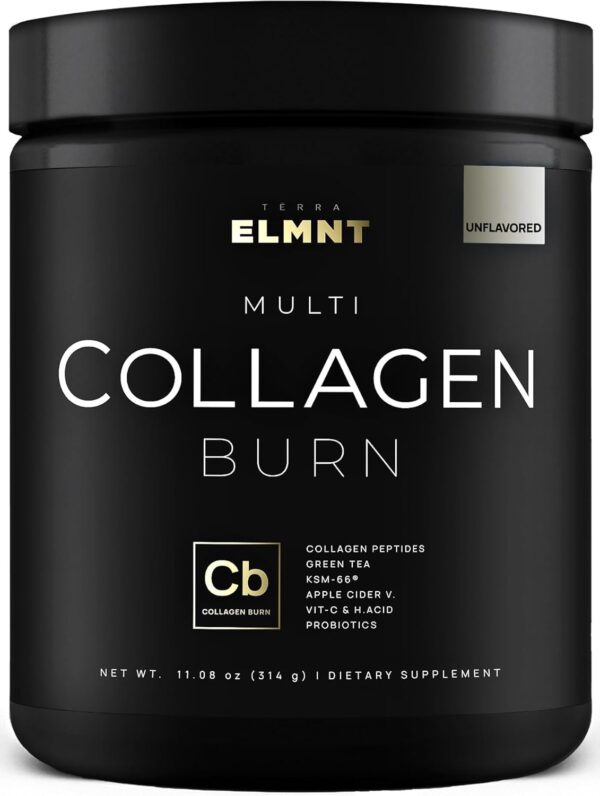 ELMNT Super Collagen Powder for Women Weight Loss + Beauty w. Probiotics, Hyaluronic Acid, ACV, KSM-66, Biotin - Premium Multi Collagen Peptides Protein Supplement Colageno for Women (Unflavored)