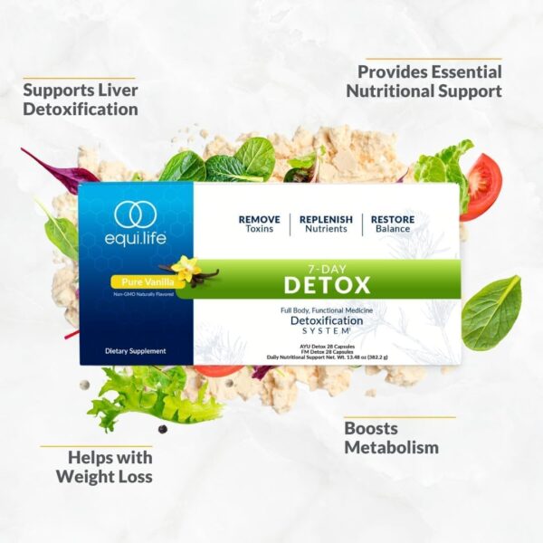 Equilife - Dr. Cabral Detox, 7-Day Detox Cleanse, Full Body Detox for Body Cleanse, May Help Boost Energy and Mood, Support Mental Clarity, Promote Overall Health and Wellness (Vanilla,14 Servings)