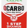 Herbal Clean QCarbo32 Same-Day Premium Detox Drink, Tropical Flavor, 32 Fl Oz