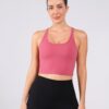 Womens Sports Bra Longline Yoga Tops for Workout Crop Y Back Padded Low Impact