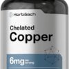 Horbäach Chelated Copper Supplement 6mg | 300 Tablets | Essential Trace Mineral | Vegetarian, Non-GMO, Gluten Free