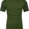 COOFANDY Men's Muscle T-Shirt Pleated Raglan Sleeve Bodybuilding Gym Tee Short Sleeve Fashion Workout Shirts Hipster Shirt