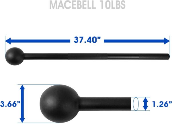 Yes4All Steel Mace Bell for Strength Training - Support Full Body, Muscles, Shoulder, Grips & Forearms Workouts to Rehabilitation, Stretching 5, 7, 10, 15, 20, 25, 30lb For Woman & Man