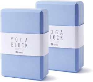 KEEP Yoga Block, High-Density EVA Foam 2 Pack Yoga Block with Non-Slip Textured Surface, Supportive, Lightweight - Ideal for Yoga, Pilates, and Stretching Exercises