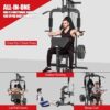 Home Gym Workout Station, Multifunctional Home Gym System with Leg Extension, Leg Press, Preacher Curl and Full Body Exercise Accessories, Plate Loaded Strength Training Machine