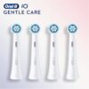 Oral-B iO Gentle Care Electric Toothbrush Head, Twisted & Angled Bristles for Deeper Plaque Removal, Pack of 4 Toothbrush Heads, Suitable for Mailbox, White