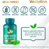 WELLUTION XXL Keto ACV Gummies: 1,000 mg, Sugar-Free, 60 Count, Aiding Digestion & Detox, Boosting Metabolism, Weight Loss Support, Apple-Flavored for Men & Women