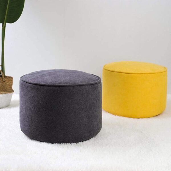 DASHADAO Round Solid Color Pouf Ottoman,Removable Stuffed Floor Cushion,Cotton Meditation Cushion Yoga Pillow,Soft Foot Rest Foot Stool,Kids Bean Bag Living Bedroom(Size:40x40x30cm(16x16x12
