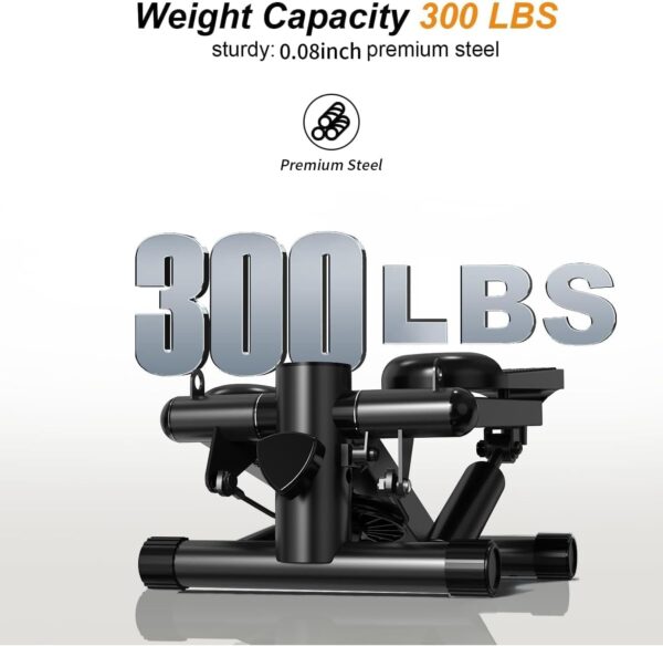 61ej0EIrlL._AC_SL1500_.jpg Steppers for Exercise at Home, Mini Stair Stepper with Resistance Bands Workout Equipment Up to 300LBS Loading Capacity, Hydraulic Fitness Stepper with LCD Monitor