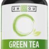Zhou Green Tea Extract Capsules with EGCG, Natural Energy, Mental Focus, Immune Health, Antioxidant and Heart Support, Non-GMO, Vegan, Gluten Free, 120 Capsules