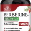 Berberine Supplement 1200mg - 5X Higher Absorption - Ultra Pure 98% Berberine HCL - Healthy Weight Management, Immune Support - Non GMO, Manufactured in USA - 60 Vegan Capsules