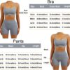 SUUKSESS Women Seamless Workout Sets Strappy Sports Bra High Waist Booty Shorts Outfits