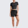 G4Free Workout Shirts Women Slim Fit Athletic Gym Work Out Tops Crop Short Sleeve Basic Yoga Tshirts Casual Summer