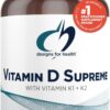 Designs for Health Vitamin D Supreme - Vitamin D 5000 IU with 2000mcg Vitamin K as MK4 for Bone Health, Heart Health & Immune Support - Vitamin D3 Enhanced with GG Supplement (60 Capsules)