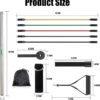 Adjustable Resistance Band Wall Anchor Space Saver Gym Resistance Bands Anchor Exercise Equipment with Rails, Cars and 10-150LBS Exercise Bands Set