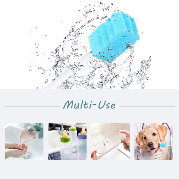 (100 Pack) Disposable Mouth Swabs Sponge - Unflavored & Sterile Oral Swabs Dental Swabsticks for Mouth Cleaning(Contains tooth powder)