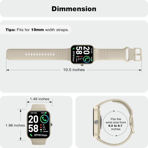 Fitpolo Smart Watch for Men Women,1.8” Touchscreen, Bluetooth Call, Alexa Built-in,24/7 Heart Rate SpO2 Monitor, Step Counting, Sleep Tracking,IP68 Waterproof Fitness Tracker Watch for Android iPhone