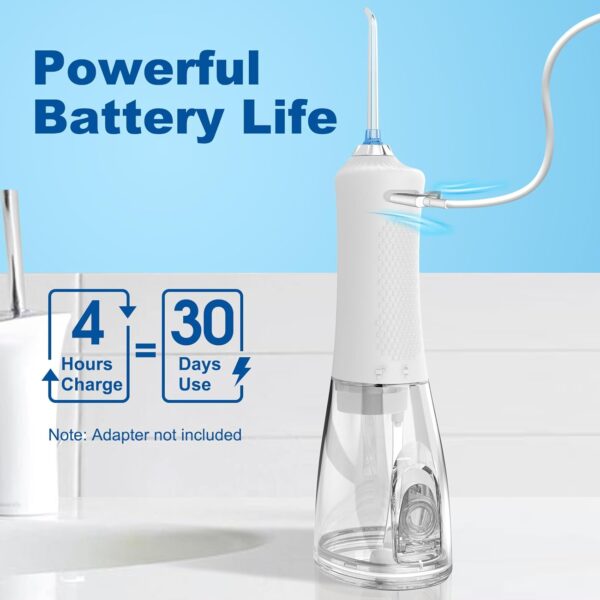 Water Flosser for Teeth, 300ML Cordless Oral Irrigator Rechargeable Dental Flosser Teeth Picks with 5 Modes 5 Jet Tips,IPX7 Waterproof Teeth Cleaner for Braces Gum Care, Home Travel Use