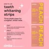 Zimba Teeth Whitening Strips Vegan Whitening Strip Enamel Safe Teeth Whitening Hydrogen Peroxide Teeth Whitener for Coffee, Wine, and Other Stains, 28 Strips (14 Day Treatment), Peach