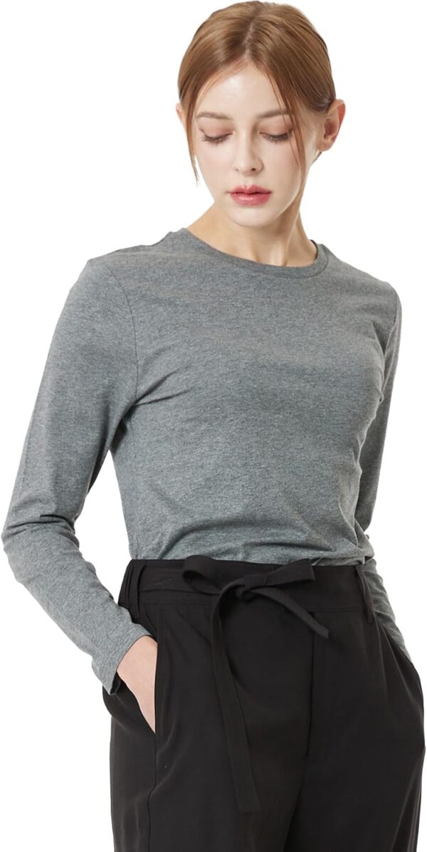 May You Be Women’s 100% Soft Cotton Crew Neck Long Sleeve T-Shirt (2-Pack,3-Pack)