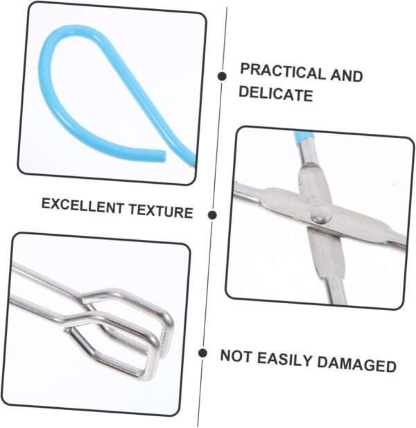 2pcs Wipe Aid Toilet Bowl Toilet Paper Toilet Tissue Tool Butt Wiper Toileting Aid Toilet Tool Self Wipe Tong Long Tongs Toilet Aid Bathroom Supplies Blue Stainless Steel