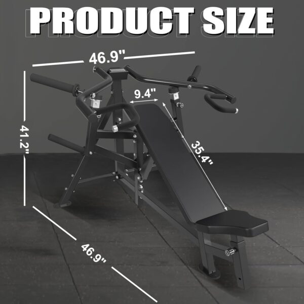 GMWD Chest Press Machine, 1250LBS Bench Press Machine with Independent Converging Arms, 7+5 Adjustable Incline Chest Press Machine for Home Gym, 30° Target Upper Chest, Black