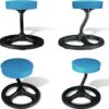 Fitness Seat, ADHD Chair Stool for Stability, Balance, Yoga, Office, School, Wellness, Active Sitting with Non-Slip Base and Washable Seat Cover-Blue