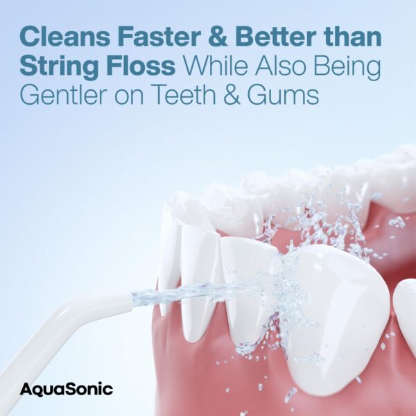 AquaSonic Water Flosser - Cordless Rechargeable Water Flossers for Teeth Cleaning - Waterproof Aqua Flosser, Portable Oral Irrigator for Dental Cleaning with 5 Jet Tips – Braces Home Travel