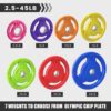 61gQfyRfE-L._AC_SL1000_.jpg Color Coded 2-Inch Rubber Coated Olympic Grip Plate for Barbell,Solid Cast Iron Weight Plates for Strength Training,Weightlifting,Crossfit, Home Gym, 2.5/5/10/15/25/35/45 LB, Single and Pair