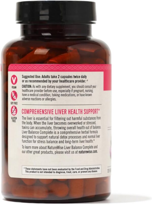 NatureWise Liver Detox Cleanse Supplement (60 servings) Triple Repair Formula with Milk Thistle, Turmeric, Reishi & Kudzu to Encourage Toxin Removal & Support Normal Function (120 Veg Capsules)