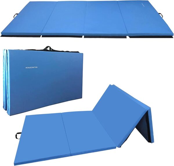 BalanceFrom Folding Gymnastics Mat, Home Gym Floor Tumbling Equipment, 4' x 10' x 2"
