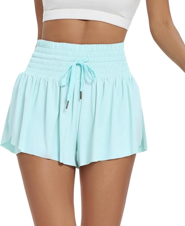 Blaosn Flowy Athletic Shorts for Women Workout Running Gym Yoga High Waist Skort Sweat Skirt Cute Clothes Summer Outfits