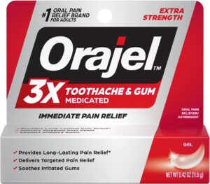 Orajel 3X for Toothache & Gum Pain: Maximum Gel Tube 0.42oz - From #1 Oral Pain Relief Brand - Orajel for Instant Pain Relief