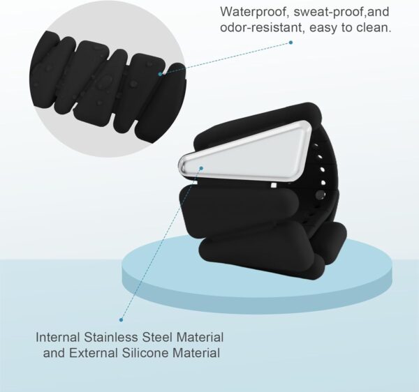 Prodigen Wrist & Ankle Weights for Women, Wearable Silicon Arm & Leg Weights, Size Adjustable Ankle Weights，Wearable Bracelet for Strength Training Walking Running Yoga Pilates Jogging for Men Set of 2